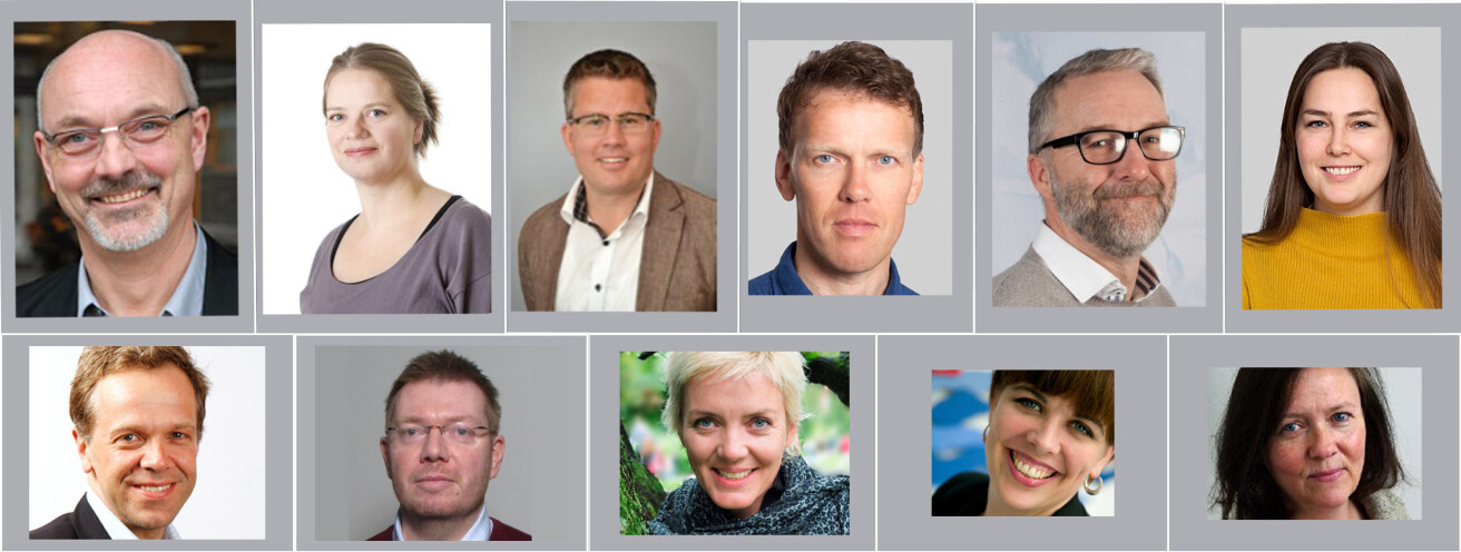 Øverst fra venstre: styreleder Jan-Børge Tjäder fra Universitetet i Oslo, Karen Anne Okstad fra Universitetet i Stavanger, Paal Pedersen fra Universitetet i Agder, Eivind Torgersen - forskning.no, Helge Markusson fra Framsenteret og Marte Dæhlen fra forskning.no. Nedre rekke fra venstre: Thomas Evensen fra Norges forskningsråd, Geir Boye Lindhjem fra Ahus - Akerhus universitetssykehus, Marina Tofting - Det Norske Videnskabs-akademi, Karoline Ski fra Sintef og Nina Tveter fra NTNU. Øverst fra venstre: styreleder Jan-Børge Tjäder fra Universitetet i Oslo, Karen Anne Okstad fra Universitetet i Stavanger, Paal Pedersen fra Universitetet i Agder, Eivind Torgersen - forskning.no, Helge Markusson fra Framsenteret og Marte Dæhlen fra forskning.no. Nedre rekke fra venstre: Thomas Evensen fra Norges forskningsråd, Geir Boye Lindhjem fra Ahus - Akerhus universitetssykehus, Marina Tofting - Det Norske Videnskabs-akademi, Karoline Ski fra Sintef og Nina Tveter fra NTNU.