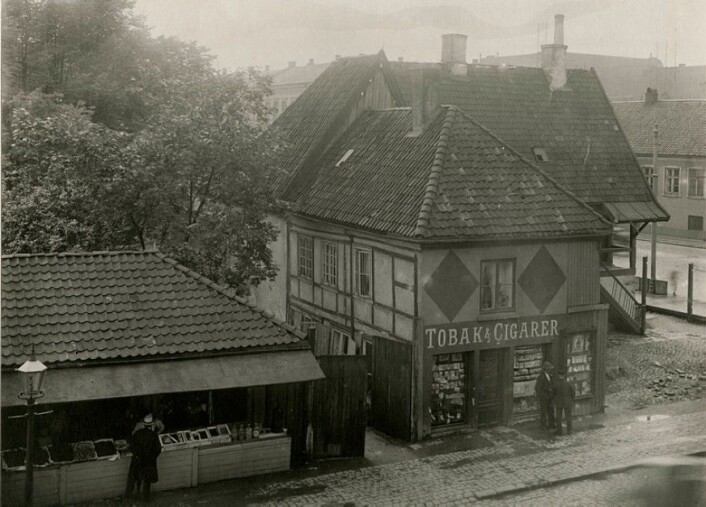 Meyergården i Strandgata. Eier: Oslo museum Meyergården i Strandgata. Eier: Oslo museum