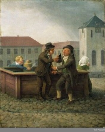 Kusker ved brønnen på Stortorvet ca 1820 av Johannes Flintoe. (Eier: Oslo museum) Kusker ved brønnen på Stortorvet ca 1820 av Johannes Flintoe. (Eier: Oslo museum)