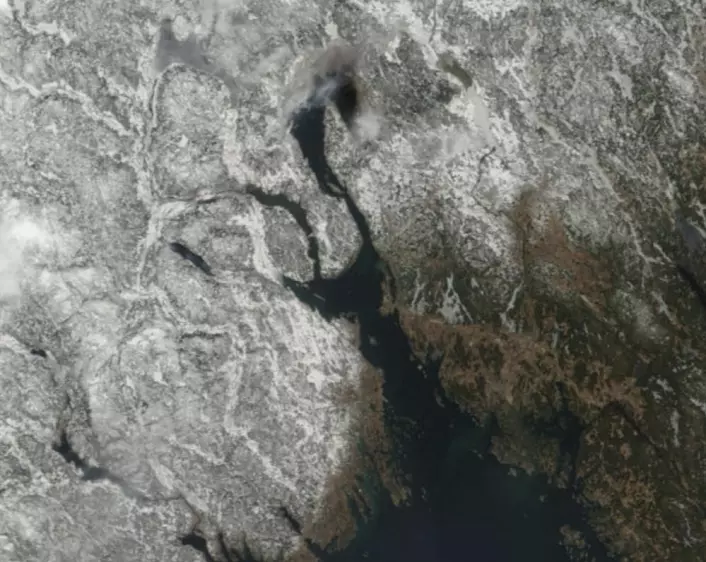 Våren er på vei sørfra - helt sikkert! (Bilde: NASA Terra MODIS)