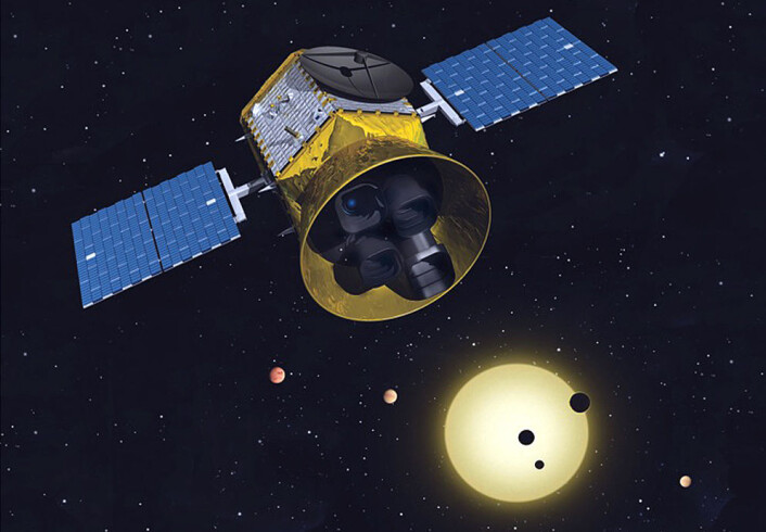 Kameraene ombord på TESS-sonden skal lete etter planeter rundt 200 000 av de mest lyssterke stjernene nær vårt solsystem. (Illustrasjon: MIT) Kameraene ombord på TESS-sonden skal lete etter planeter rundt 200 000 av de mest lyssterke stjernene nær vårt solsystem. (Illustrasjon: MIT)