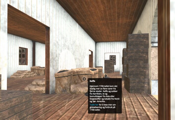 Infotaggene med utdypende informasjon vil trolig ende med å se noe slik ut i den digitale verdenen. Dette er fra 3D modellen av Tollboden Tidvis AS Infotaggene med utdypende informasjon vil trolig ende med å se noe slik ut i den digitale verdenen. Dette er fra 3D modellen av Tollboden Tidvis AS