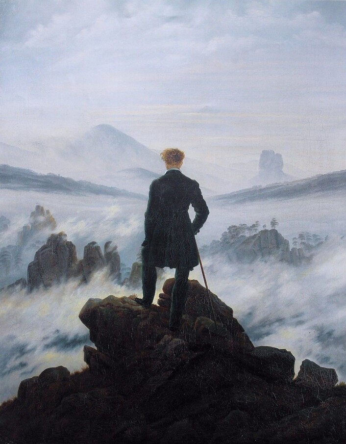 Caspar David Friedrichs Vandrer over tåkehav (1817) er et klassisk maleri som representerer følelsen av å erfare det sublime. (Kunsthalle Hamburg/Wikimedia) Caspar David Friedrichs Vandrer over tåkehav (1817) er et klassisk maleri som representerer følelsen av å erfare det sublime. (Kunsthalle Hamburg/Wikimedia)