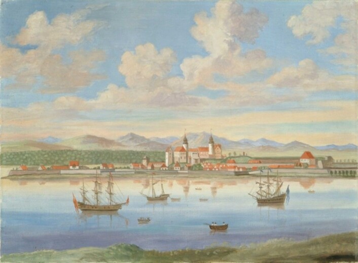 Oslo sett fra Hovedøya. Sent 1700-tall. (Eier: Oslo museum Westergaaard, H.W.) Oslo sett fra Hovedøya. Sent 1700-tall. (Eier: Oslo museum Westergaaard, H.W.)