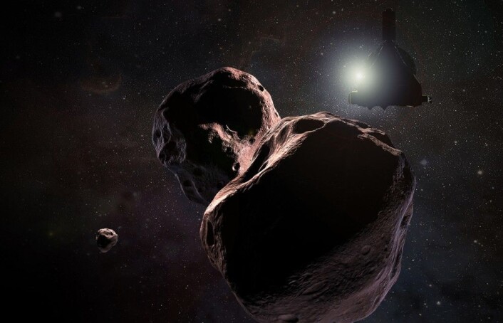 Illustrasjonen viser hvordan romsonden New Horizons vil passere nær Kuiperbelte-objektet 2014 MU69, nå døpt Ultima Thule, den 1. januar 2019. (Illustrasjon: NASA/JHUAPL/SwRI/Steve Gribben) Illustrasjonen viser hvordan romsonden New Horizons vil passere nær Kuiperbelte-objektet 2014 MU69, nå døpt Ultima Thule, den 1. januar 2019. (Illustrasjon: NASA/JHUAPL/SwRI/Steve Gribben)