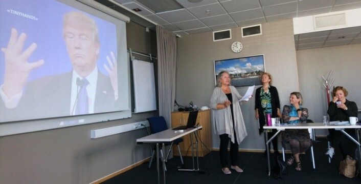 Ritsa fortalte om den internettbaserte prevensjonstjenesten <a href="http://app.nurx.com">nurx</a>, og deres kampanje «Tiny hands», inspirert av Trump-administrasjonens motstand mot birth control. (Foto: Privat) Ritsa fortalte om den internettbaserte prevensjonstjenesten <a href="http://app.nurx.com">nurx</a>, og deres kampanje «Tiny hands», inspirert av Trump-administrasjonens motstand mot birth control. (Foto: Privat)