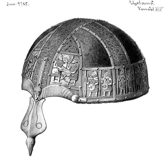 Hjelm fra Vendel grav 14. (Foto: Statens Historiska Museer) Hjelm fra Vendel grav 14. (Foto: Statens Historiska Museer)