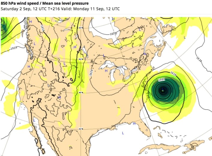 Blir dette værsituasjonen mandag om en drøy uke? (Bilde: ECMWF) Blir dette værsituasjonen mandag om en drøy uke? (Bilde: ECMWF)