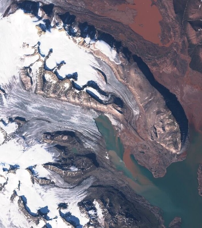 Sommerstemning på Svalbard, sett fra Sentinel-2. (Bilde: Copernicus Sentinel data 2017) Sommerstemning på Svalbard, sett fra Sentinel-2. (Bilde: Copernicus Sentinel data 2017)