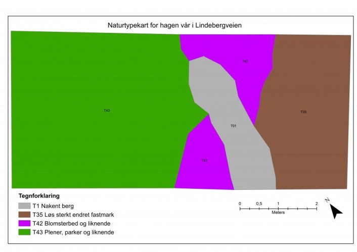 Naturtypekart for hagen vår. Der det i dag er plen (grønt), vil jeg ha blomstereng. Kartlagt 28. juli 2017 av Heidrun A. Ullerud. Naturtypekart for hagen vår. Der det i dag er plen (grønt), vil jeg ha blomstereng. Kartlagt 28. juli 2017 av Heidrun A. Ullerud.