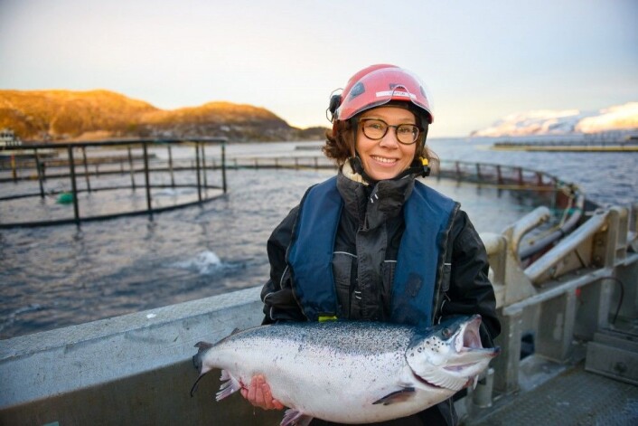 Her er jeg på besøk hos Lerøy som produserer oppdrettslaks. (Foto: Lars Åke Andersen © Nofima) Her er jeg på besøk hos Lerøy som produserer oppdrettslaks. (Foto: Lars Åke Andersen © Nofima)