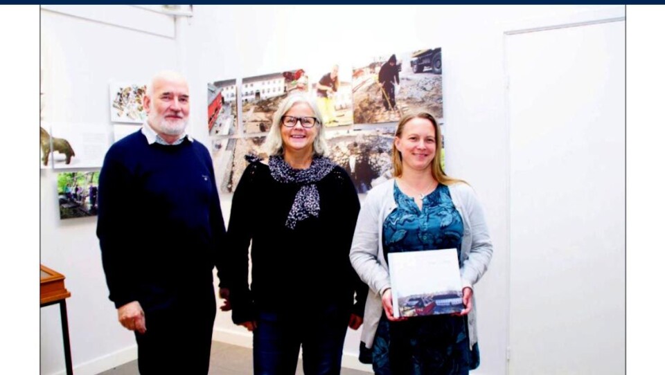 Historiker Finn-Einar Eliassen og arkeologene Reidun Aasheim og Marianne Johansson Foto: Henrik Smith, Follo museum