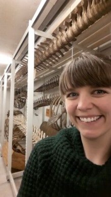 Obligatorisk selfie i hvalsamlingen hos Bergen Museum. (Foto: Privat) Obligatorisk selfie i hvalsamlingen hos Bergen Museum. (Foto: Privat)
