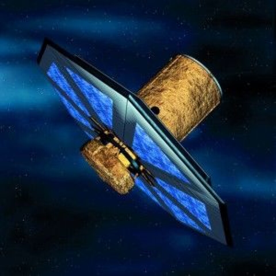 ESAs romteleskop Darwin skulle lete etter planeter rundt andre stjerner, men prosjektet ble ikke fullført. (Foto: ESA/Medialab)