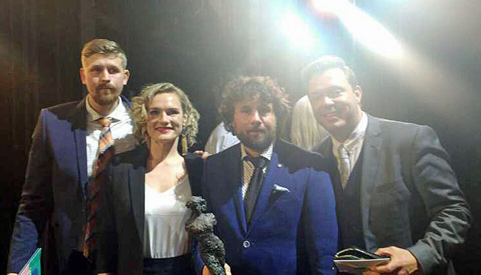 Fra venstre Alexander Rindestu, Kristine Myhre Tunheim, Morten Røsrud og Jonas Delerud. (Foto: Jenny Svensson)