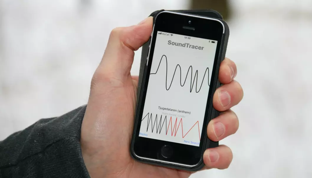 En app utviklet ved Universitetet i Oslo lar deg se en kurve som representerer dine bevegelser og finner musikk som passer. Tanken bak er at appen skal gi folk en ny vei inn i de store musikkarkivene til norske biblioteker. (Foto: Toril Haugen)