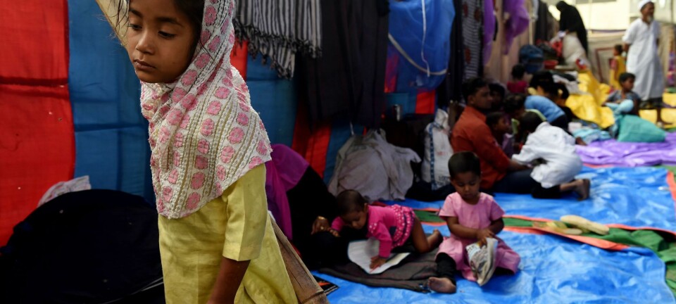 De muslimske Rohingyaene i Myanmar har i flere tiår blitt utsatt for forfølgelser. Landets gryende demokratisering har paradoksalt nok ført til en eskalering av forfølgelsene. Over 700 000 rohingyaer er nå på flukt. Her fra en flyktningleir i New Delhi i april 2018. (Foto: AFP Photo / Money Sharma)