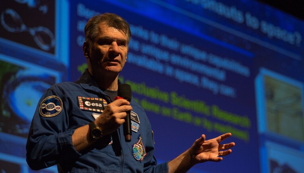 Den italienske astronauten Paolo Nespoli på Spaceport Norway 2018. (Foto: Spaceport Norway / Andrea Rocha) Den italienske astronauten Paolo Nespoli på Spaceport Norway 2018. (Foto: Spaceport Norway / Andrea Rocha)