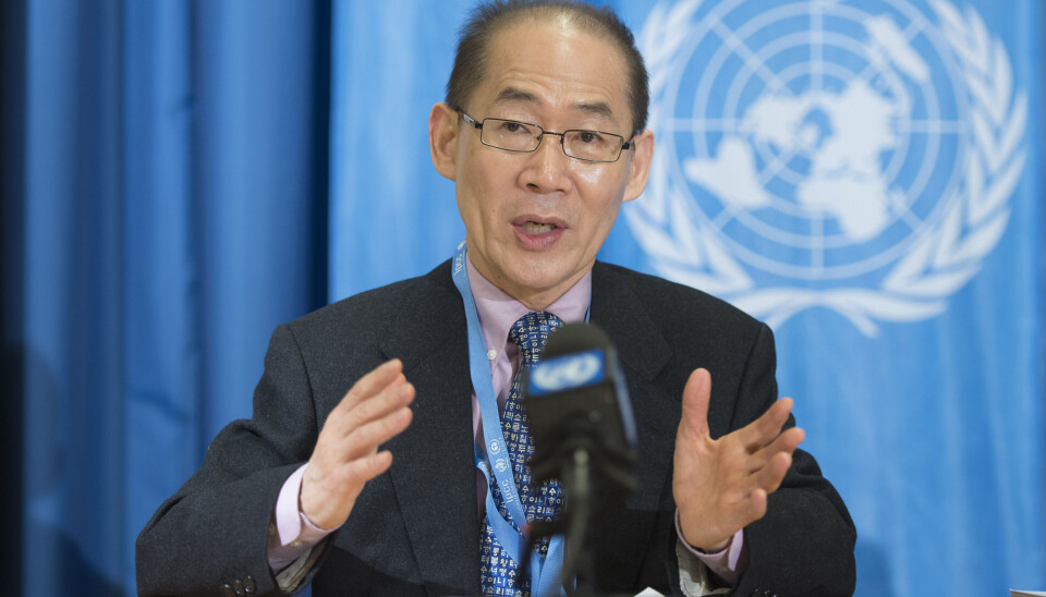 Hoesung Lee er styreleder for FNs internasjonale klimapanel. (Foto: Martial Trezzini, Keystone via AP, NTB scanpix)