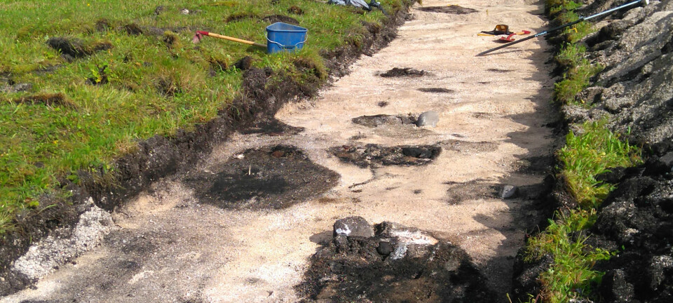 Arkeologer og forskere fant kokegroper og stolpehull på Rødskjær i Troms. De kombinerte da tradisjonelle utgravninger med geofysiske undersøkelser. (Foto: Manuel Gabler, NIKU)