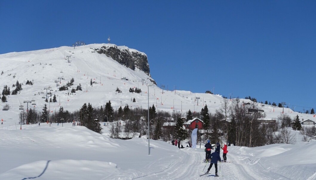 Skigåere koste seg i sola på Skeikampen i Oppland forrige lørdag. I framtiden kan det imidlertid bli mye mindre snø mange steder i landet, og snøgrensen vil i snitt stige med 200 til 400 meter, fastslår forskere fra NVE. (Foto: Marianne Løvland, NTB scanpix) Skigåere koste seg i sola på Skeikampen i Oppland forrige lørdag. I framtiden kan det imidlertid bli mye mindre snø mange steder i landet, og snøgrensen vil i snitt stige med 200 til 400 meter, fastslår forskere fra NVE. (Foto: Marianne Løvland, NTB scanpix)