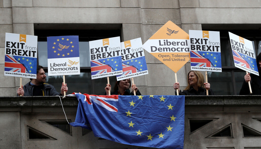 Meningsmålingene var ikke gode på å forutsi Brexit-avstemningen i 2016. Mange vil ikke at Storbritannia skal gjennomføre utmeldingen fra EU, blant annet disse pro-EU-demonstrantene i 2018. (Illustrasjonsbilde: REUTERS/Peter Nicholls/NTB Scanpix) Meningsmålingene var ikke gode på å forutsi Brexit-avstemningen i 2016. Mange vil ikke at Storbritannia skal gjennomføre utmeldingen fra EU, blant annet disse pro-EU-demonstrantene i 2018. (Illustrasjonsbilde: REUTERS/Peter Nicholls/NTB Scanpix)