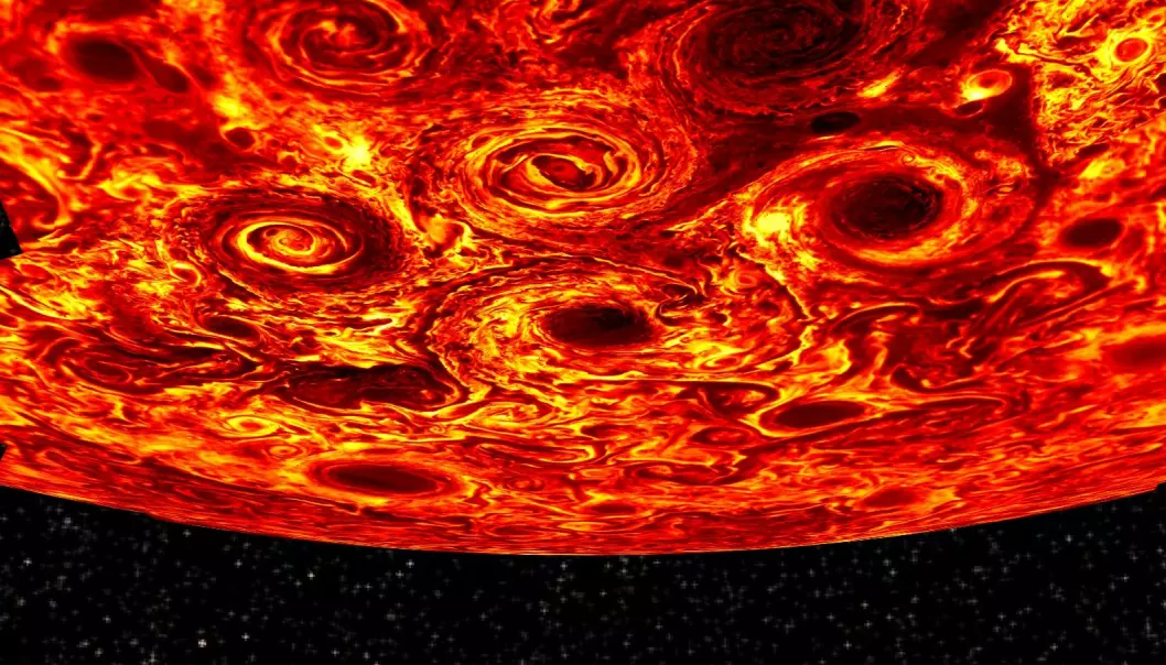 Dette er gigantiske sykloner på Jupiter