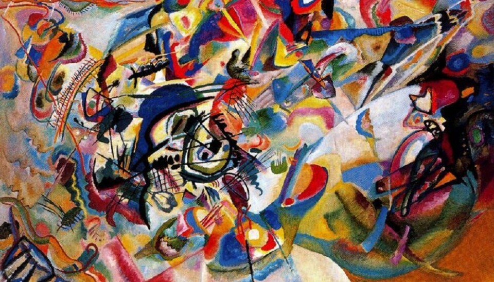 Den russisk-franske maleren Vasilij Kandinskij (1866-1944) hadde synestesi, og han prøvde å male hans egne opplevelser når han hørte musikk. Dette er bildet Komposisjon 7. (Bilde: Vasilij Kandinskij)