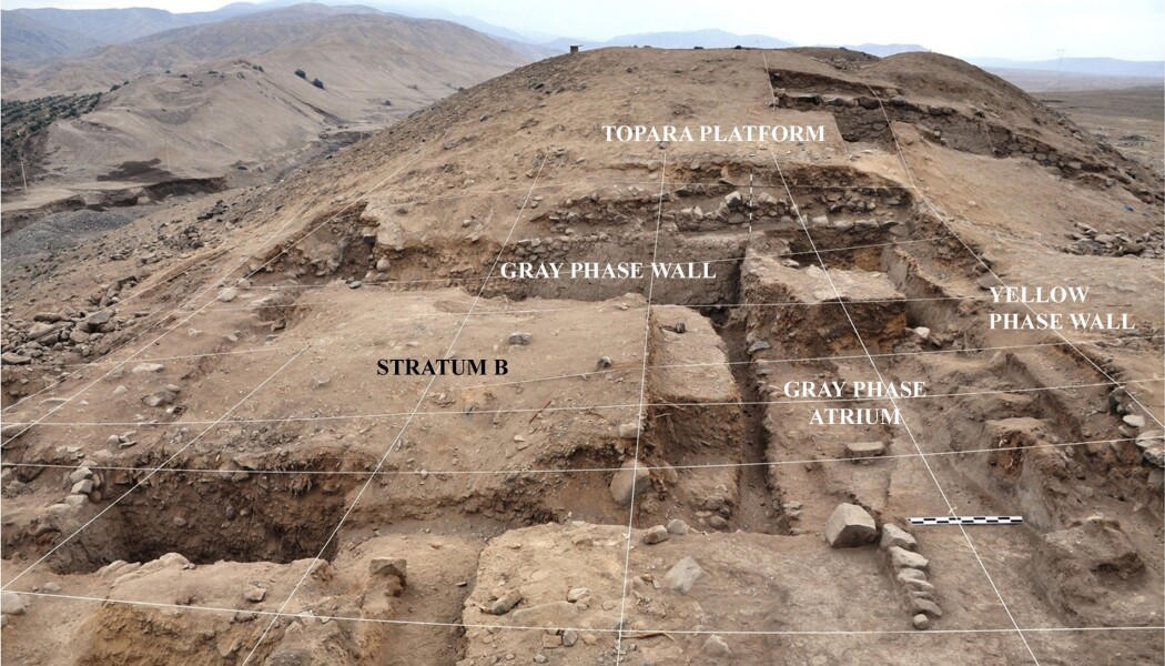 Her er restene etter plattformen i Peru. (Bilde: Tantalean et al./PLOS One/CC BY 4.0) Her er restene etter plattformen i Peru. (Bilde: Tantalean et al./PLOS One/CC BY 4.0)