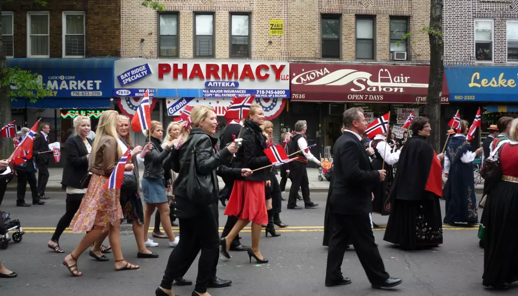 Slik ser det ut når norskamerikanere feirer 17. mai i Brooklyn i New York.  (Foto: Teri Tynes / CC BY-ND 2.0)