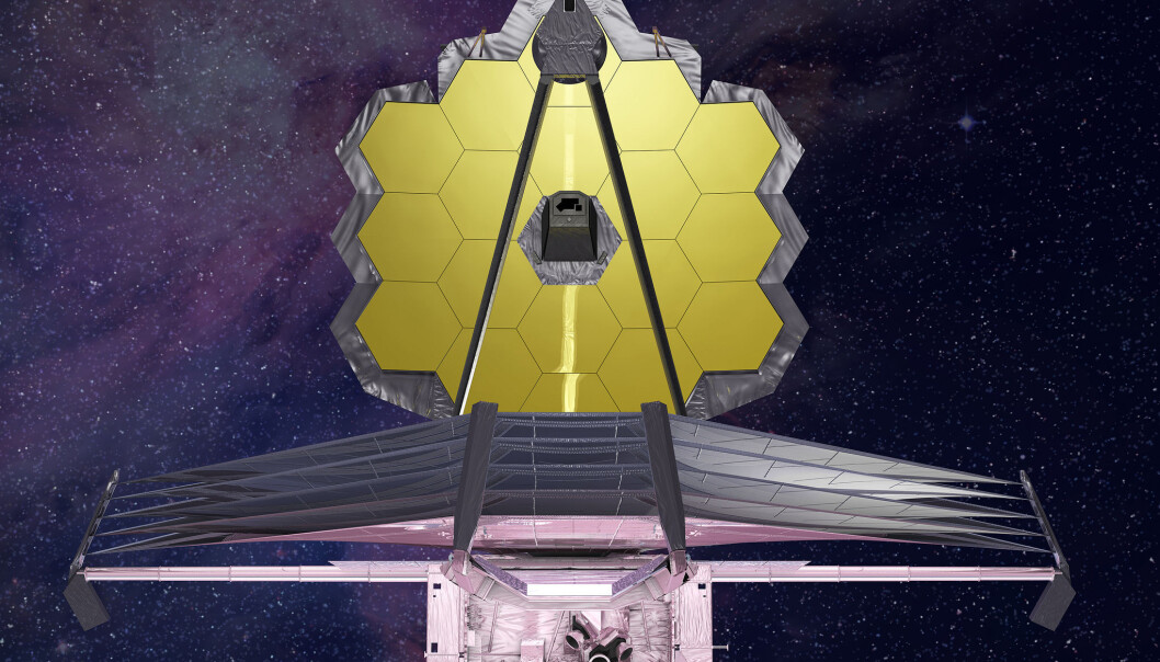 James Webb-teleskopet er neste generasjons romteleskop. Teknologien har utviklet seg voldsomt siden Hubble-teleskopet ble bygget på 1990-tallet. (Illustrasjon: Northrop Grumman) James Webb-teleskopet er neste generasjons romteleskop. Teknologien har utviklet seg voldsomt siden Hubble-teleskopet ble bygget på 1990-tallet. (Illustrasjon: Northrop Grumman)