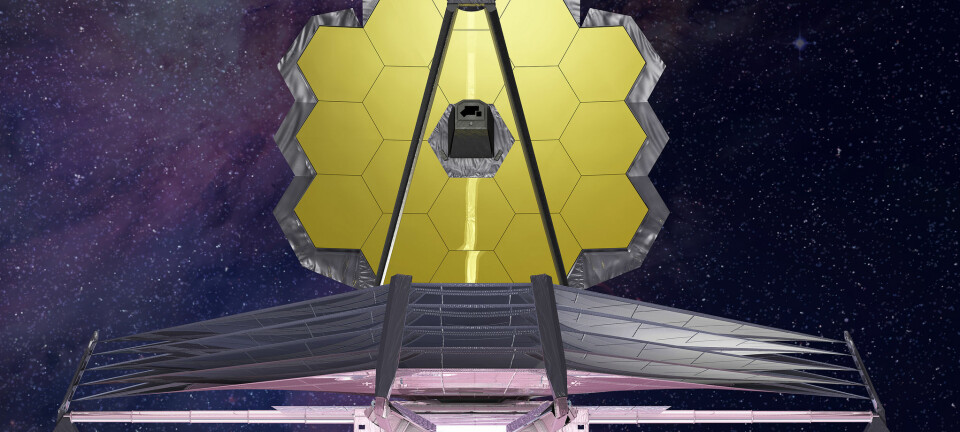 James Webb-teleskopet er neste generasjons romteleskop. Teknologien har utviklet seg voldsomt siden Hubble-teleskopet ble bygget på 1990-tallet. (Illustrasjon: Northrop Grumman)