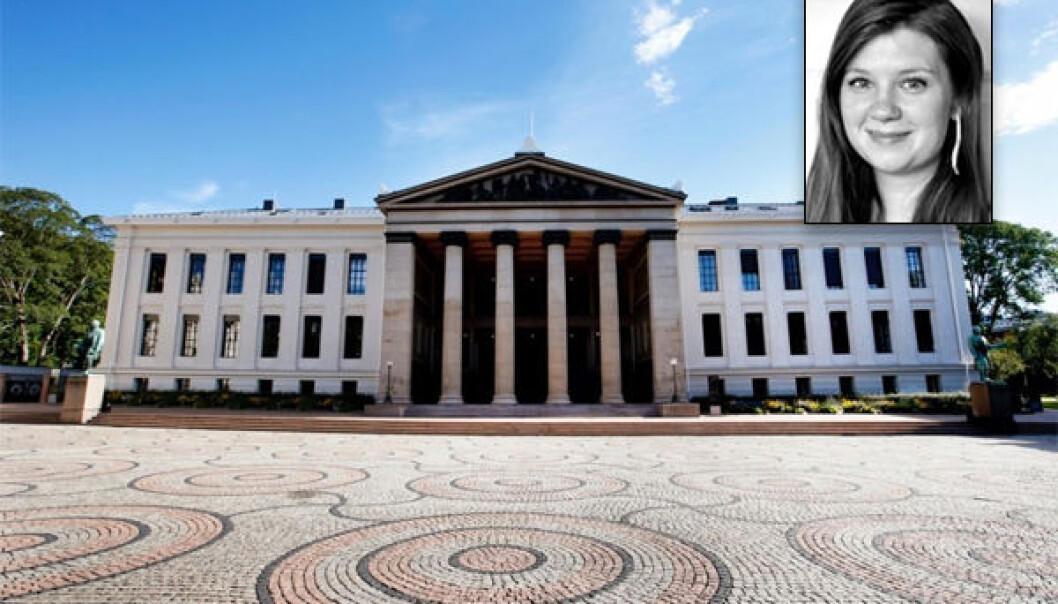 Stipendiat Sofie Høgestøl ved Universitetet i Oslo sier at vitenskapelige ansatte må bli mer bevisst på maktforholdet i sektoren og være flinkere til å si fra om hverandre. Hun har selv vært utsatt for maktmisbruk ved det juridiske fakultetet. (Foto: Lise Åserud, NTB scanpix, Universitetet i Oslo) Stipendiat Sofie Høgestøl ved Universitetet i Oslo sier at vitenskapelige ansatte må bli mer bevisst på maktforholdet i sektoren og være flinkere til å si fra om hverandre. Hun har selv vært utsatt for maktmisbruk ved det juridiske fakultetet. (Foto: Lise Åserud, NTB scanpix, Universitetet i Oslo)