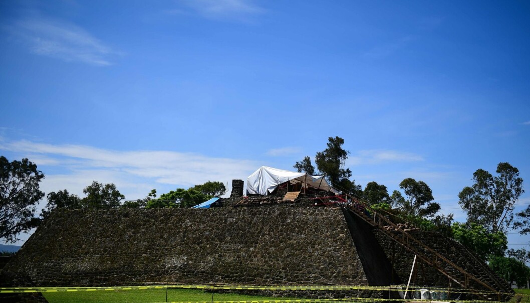 Tempelet ble funnet i Teopanzolco-pyramiden i Cuernavaca i delstaten Morelos. (Foto: Ronaldo Schemidt / AFP photo / NTB scanpix) Tempelet ble funnet i Teopanzolco-pyramiden i Cuernavaca i delstaten Morelos. (Foto: Ronaldo Schemidt / AFP photo / NTB scanpix)