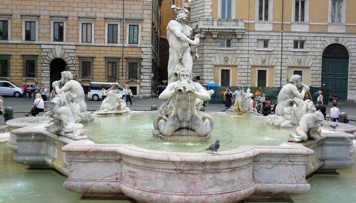 Moro-fontenen på Piazza Navona. (Foto: Wikimedia Commons, bildelisens CC BY-SA 3.0) Moro-fontenen på Piazza Navona. (Foto: Wikimedia Commons, bildelisens CC BY-SA 3.0)