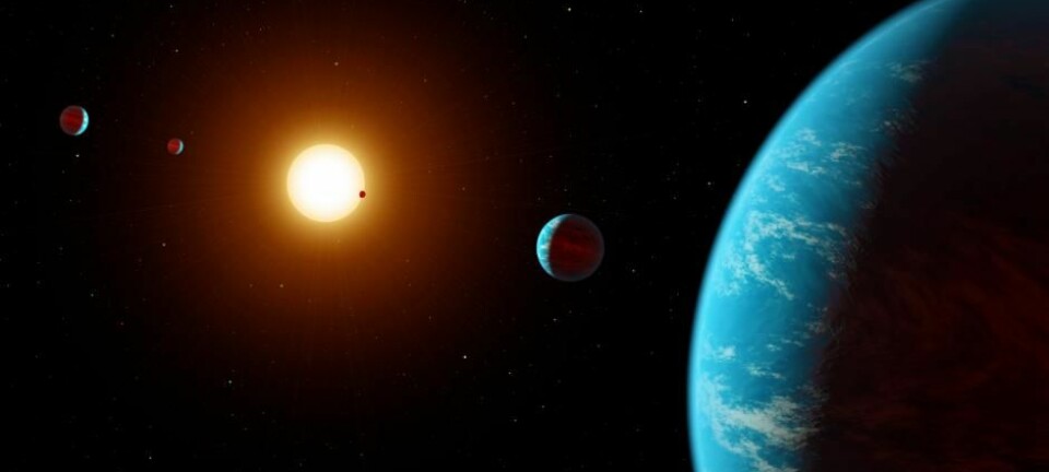 Vanlige folk – Citizen scientists – har sett på data fra et romteleskop og funnet nye planeter.  (Illustrasjon: NASA/JPL-Caltech/R. Hurt)