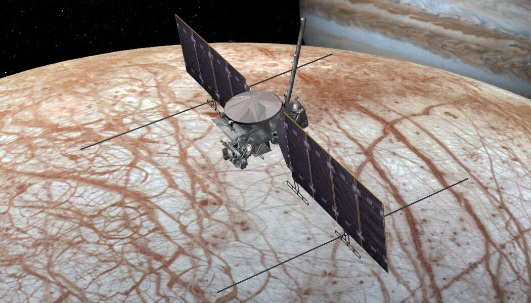 NASAs foreslåtte sonde til Europa, kalt Europa Clipper. Den skal sendes avgårde en gang på 2020-tallet. (Bilde: NASA/JPL-Caltech) NASAs foreslåtte sonde til Europa, kalt Europa Clipper. Den skal sendes avgårde en gang på 2020-tallet. (Bilde: NASA/JPL-Caltech)