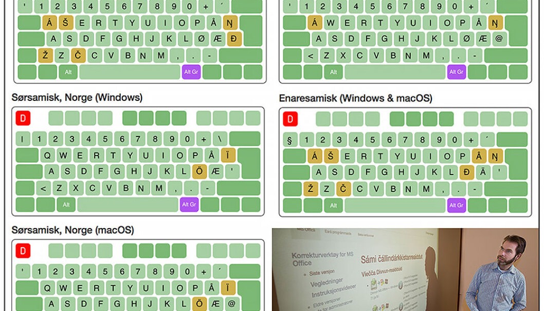 På divvun.no er det mulig å laste ned alle tastaturene for bruk til PC og Mac. (Foto: UiT) På divvun.no er det mulig å laste ned alle tastaturene for bruk til PC og Mac. (Foto: UiT)