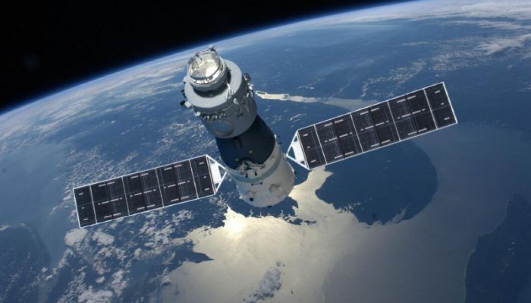 Tiangong 1 ble skutt opp i 2011 og har siden den gang gått over 35 000 ganger i bane rundt jorden. Romstasjonen er litt over 10 meter lang og 3,5 meter bred og kan operere med en mannskap på tre. (Illustrasjon: CMSE) Tiangong 1 ble skutt opp i 2011 og har siden den gang gått over 35 000 ganger i bane rundt jorden. Romstasjonen er litt over 10 meter lang og 3,5 meter bred og kan operere med en mannskap på tre. (Illustrasjon: CMSE)