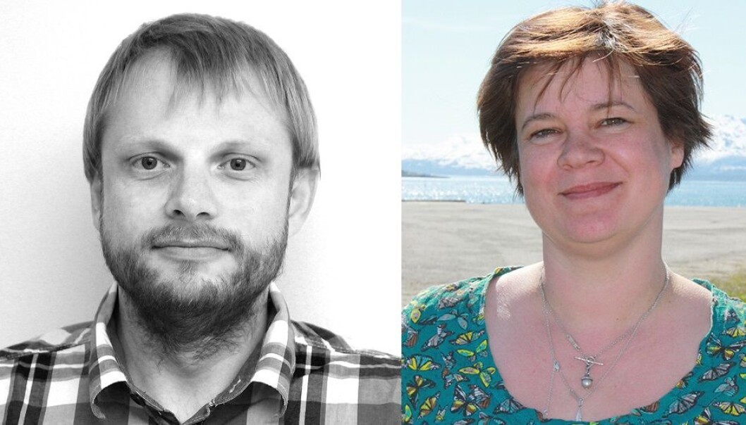 Marius Warg Næss ved NIKU får Framsenterets forskningspris og Dorte Herzke får Framsenterets formidlingspris. (Foto: NIKU og NILU) Marius Warg Næss ved NIKU får Framsenterets forskningspris og Dorte Herzke får Framsenterets formidlingspris. (Foto: NIKU og NILU)