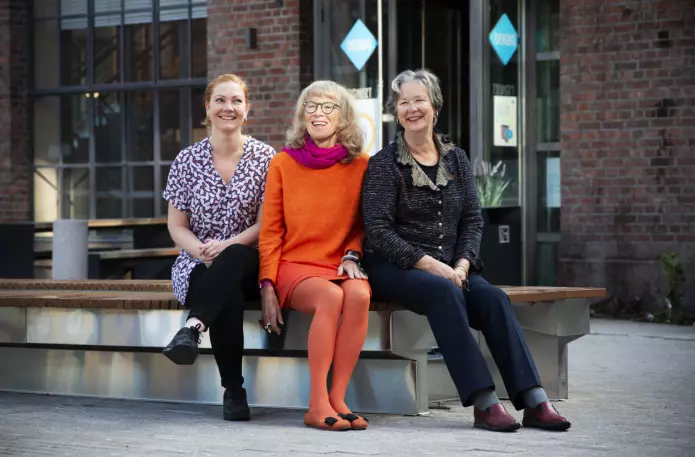 Cecilie Fromholt Olsen, Astrid Bergland og Kirsten Ekerholt ved OsloMet er forskerne bak den første publiserte effektstudien om psykomotorisk fysioterapi i Norge. (Foto: Sonja Balci)