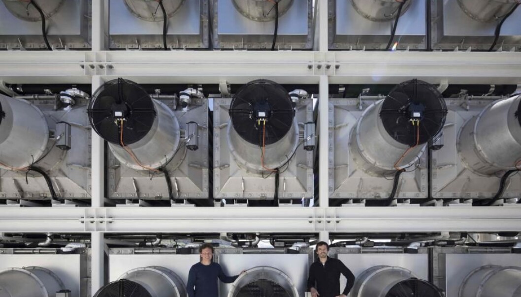 Climeworks maskin, som kan ta CO₂ ut av atmosfæren. (Foto: Climeworks) Climeworks maskin, som kan ta CO₂ ut av atmosfæren. (Foto: Climeworks)