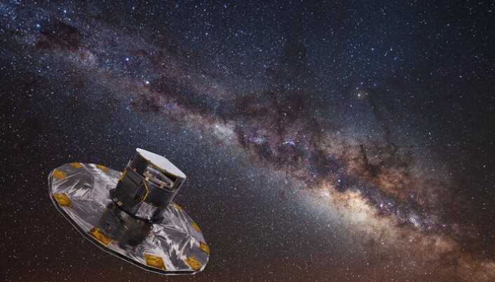 ESAs romteleskop Gaia har kartlagt 1,7 milliarder stjerner i Melkeveien. (Illustrasjon: ESA) ESAs romteleskop Gaia har kartlagt 1,7 milliarder stjerner i Melkeveien. (Illustrasjon: ESA)