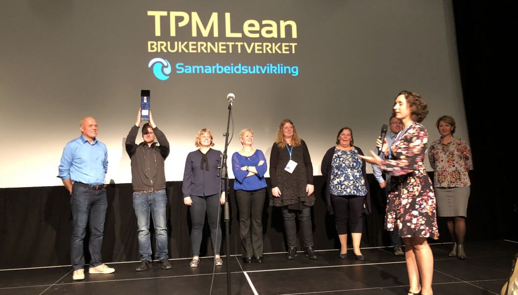 Ansatte på Nofima Sunndalsøra mottok inspirasjonsprisen sammen med stasjonsleder Synnøve Helland i Stavanger torsdag. (Foto: Anne-May Johansen ©Nofima) Ansatte på Nofima Sunndalsøra mottok inspirasjonsprisen sammen med stasjonsleder Synnøve Helland i Stavanger torsdag. (Foto: Anne-May Johansen ©Nofima)