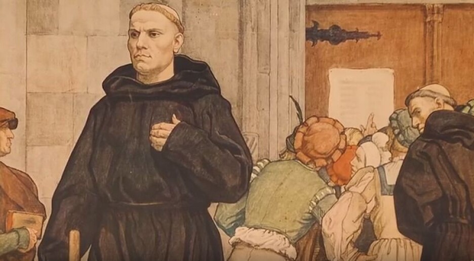 En myte at Luther spikret tesene sine på kirkedøren