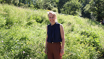 Heidrun Ullerud ved slåtteenga som er anlagt i Botanisk hage ved Naturhistorisk museum i Oslo. Dette er en av naturtypene Ullerud og andre naturkartleggere ofte møter på i felt. (Foto: Julie Kalveland, UiO) Heidrun Ullerud ved slåtteenga som er anlagt i Botanisk hage ved Naturhistorisk museum i Oslo. Dette er en av naturtypene Ullerud og andre naturkartleggere ofte møter på i felt. (Foto: Julie Kalveland, UiO)