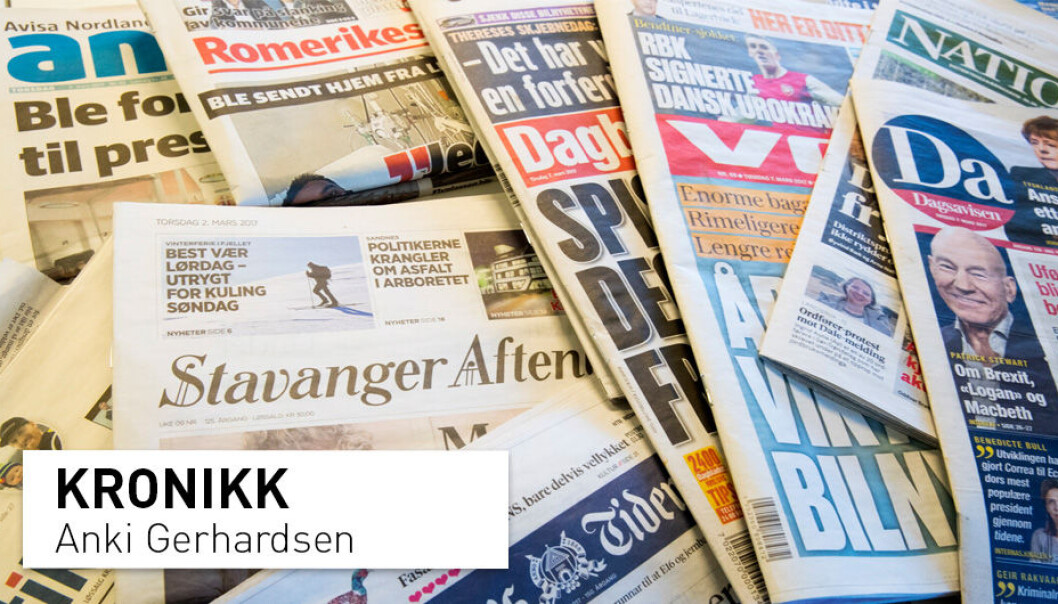 - Kompleksiteten forsvinner. Verden framstår klarere enn verden faktisk er. Borgerne mister innsikt og bredde og trening i å akseptere at virkeligheten er et samlingssted for motsetninger og usikkerhet, skriver Anki Gerhardsen. - Kompleksiteten forsvinner. Verden framstår klarere enn verden faktisk er. Borgerne mister innsikt og bredde og trening i å akseptere at virkeligheten er et samlingssted for motsetninger og usikkerhet, skriver Anki Gerhardsen.