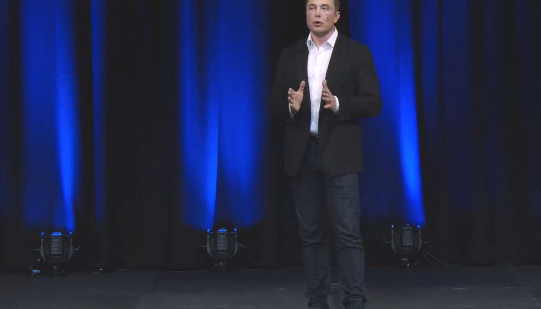 Elon Musk på den internasjonale romkongressen i Adelaide i Australia, 29. september 2017. (Foto: Fra video publisert på YouTube av SpaceX) Elon Musk på den internasjonale romkongressen i Adelaide i Australia, 29. september 2017. (Foto: Fra video publisert på YouTube av SpaceX)