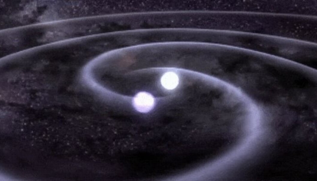 Oppfølgende studier vil kanskje avsløre lysfenomener som er utløst av den voldsomme kollisjonen som har forårsaket tyngdebølgene. (Illustrasjon: NASA) Oppfølgende studier vil kanskje avsløre lysfenomener som er utløst av den voldsomme kollisjonen som har forårsaket tyngdebølgene. (Illustrasjon: NASA)