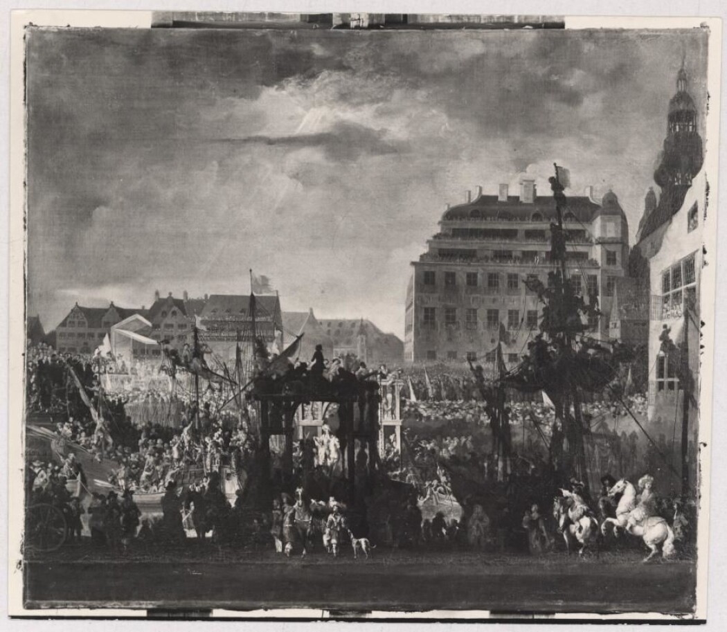 Det var fest i gatene i København etter beslutningen. Borgerskapet og presteskapet hadde underminert riksrådet og adelen. (Illustrasjon: Det kongelige bibliotek) Det var fest i gatene i København etter beslutningen. Borgerskapet og presteskapet hadde underminert riksrådet og adelen. (Illustrasjon: Det kongelige bibliotek)